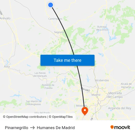 Pinarnegrillo to Humanes De Madrid map