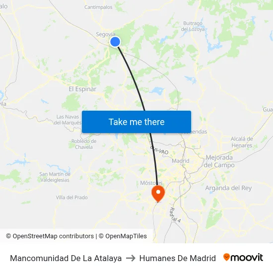 Mancomunidad De La Atalaya to Humanes De Madrid map