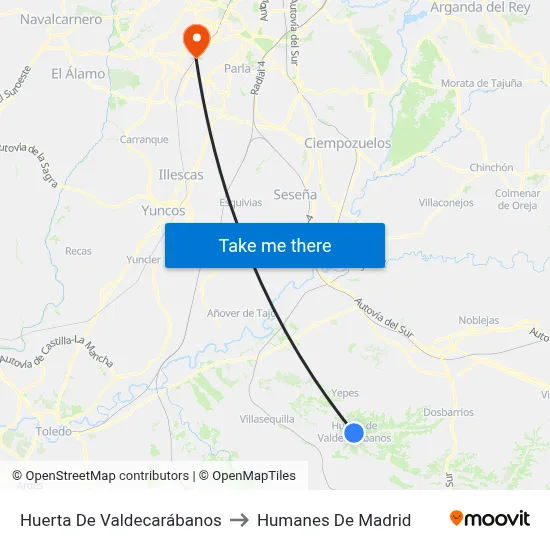 Huerta De Valdecarábanos to Humanes De Madrid map