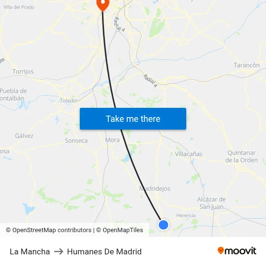 La Mancha to Humanes De Madrid map