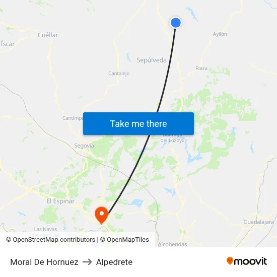 Moral De Hornuez to Alpedrete map