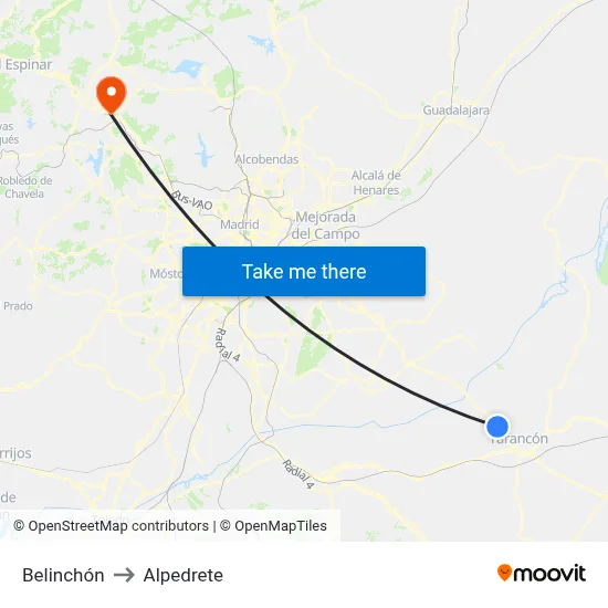 Belinchón to Alpedrete map