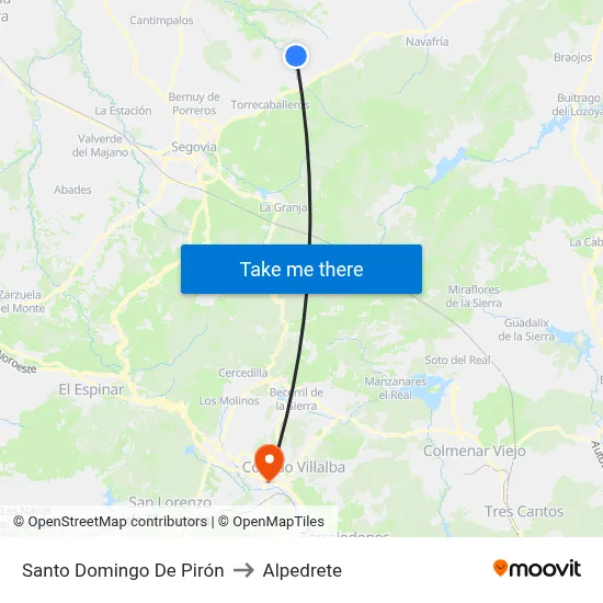 Santo Domingo De Pirón to Alpedrete map