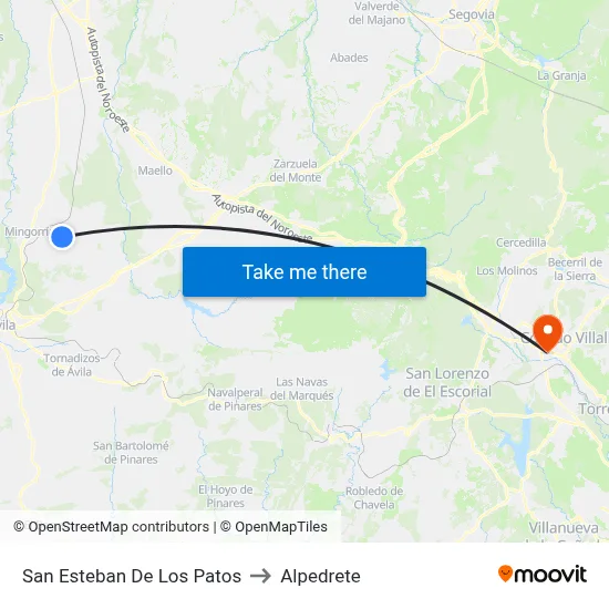 San Esteban De Los Patos to Alpedrete map