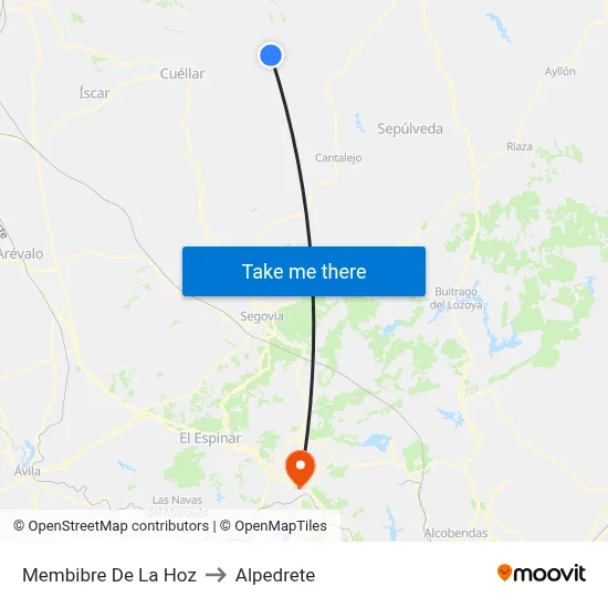 Membibre De La Hoz to Alpedrete map