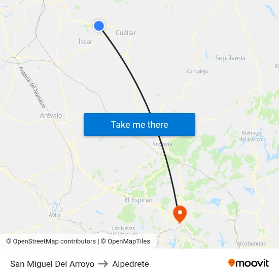 San Miguel Del Arroyo to Alpedrete map