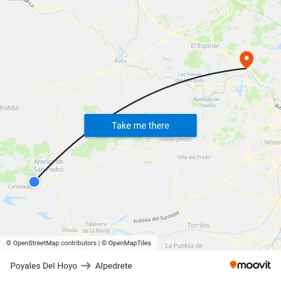 Poyales Del Hoyo to Alpedrete map