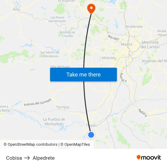 Cobisa to Alpedrete map