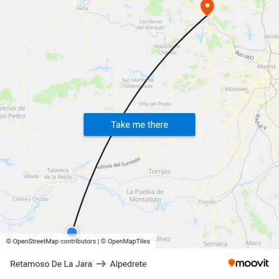 Retamoso De La Jara to Alpedrete map