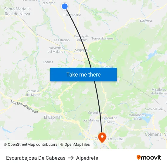Escarabajosa De Cabezas to Alpedrete map