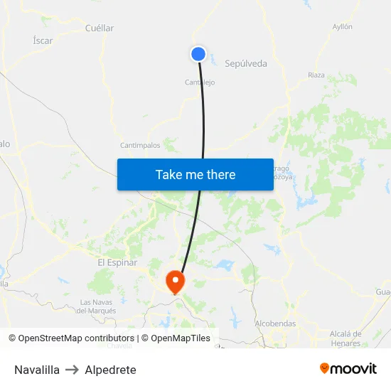 Navalilla to Alpedrete map