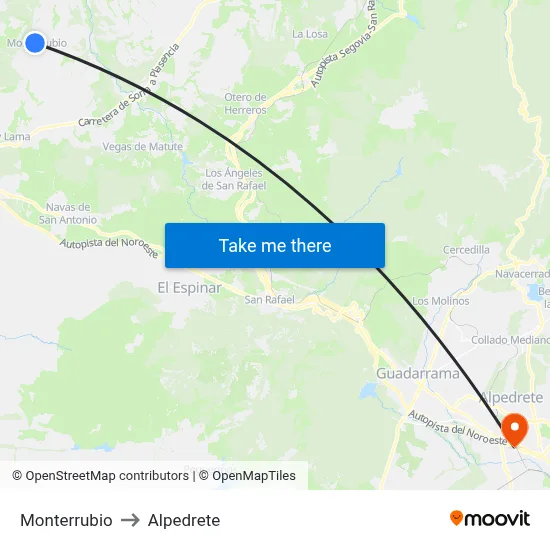 Monterrubio to Alpedrete map