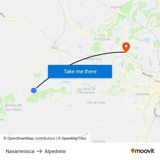 Navarrevisca to Alpedrete map