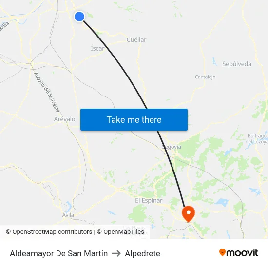 Aldeamayor De San Martín to Alpedrete map