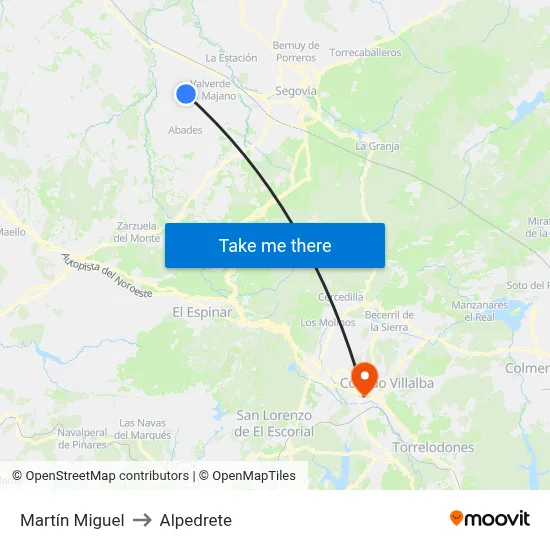Martín Miguel to Alpedrete map