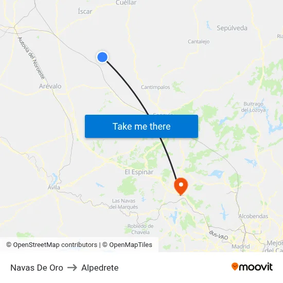 Navas De Oro to Alpedrete map