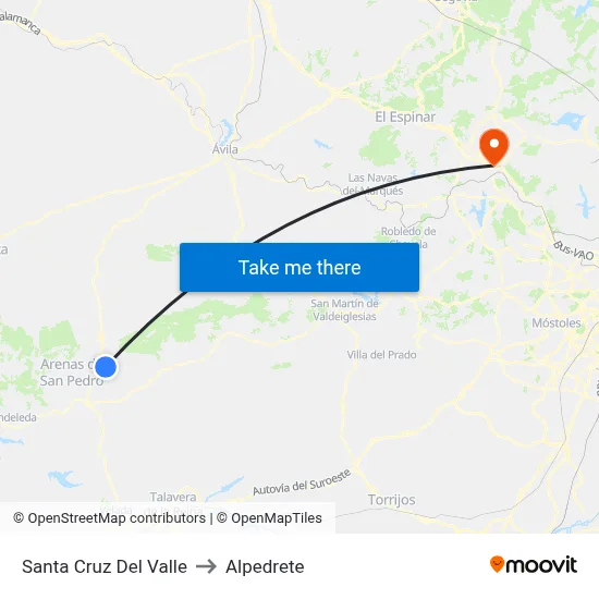 Santa Cruz Del Valle to Alpedrete map