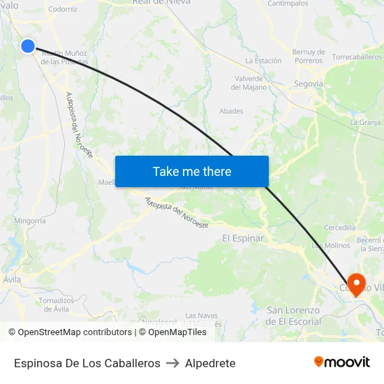 Espinosa De Los Caballeros to Alpedrete map