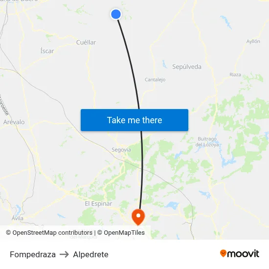 Fompedraza to Alpedrete map