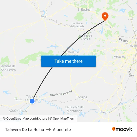 Talavera De La Reina to Alpedrete map