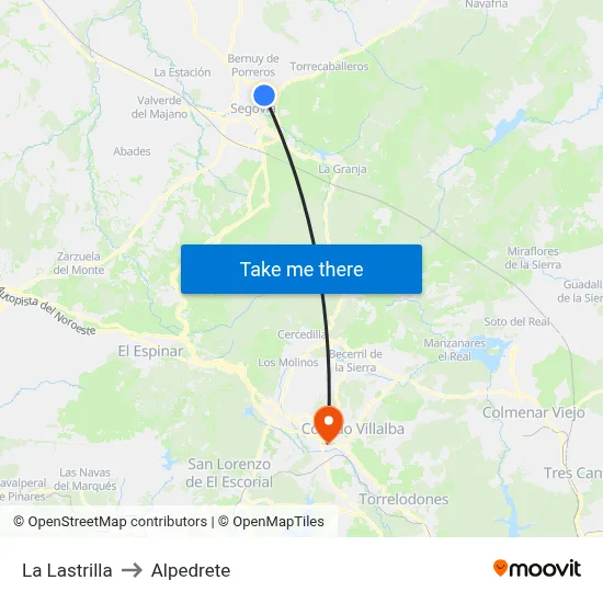 La Lastrilla to Alpedrete map