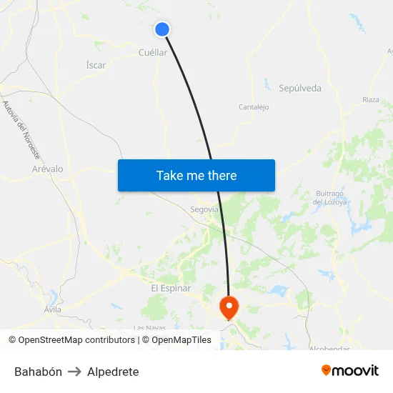 Bahabón to Alpedrete map