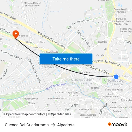 Cuenca Del Guadarrama to Alpedrete map