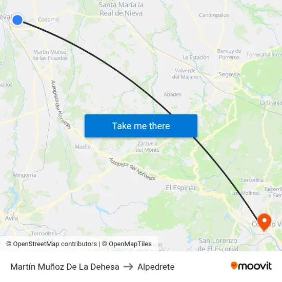Martín Muñoz De La Dehesa to Alpedrete map