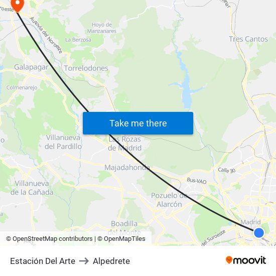 Estación Del Arte to Alpedrete map