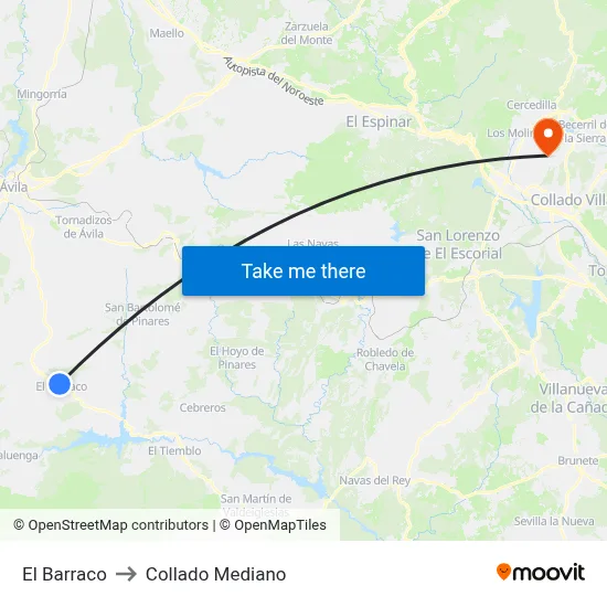 El Barraco to Collado Mediano map