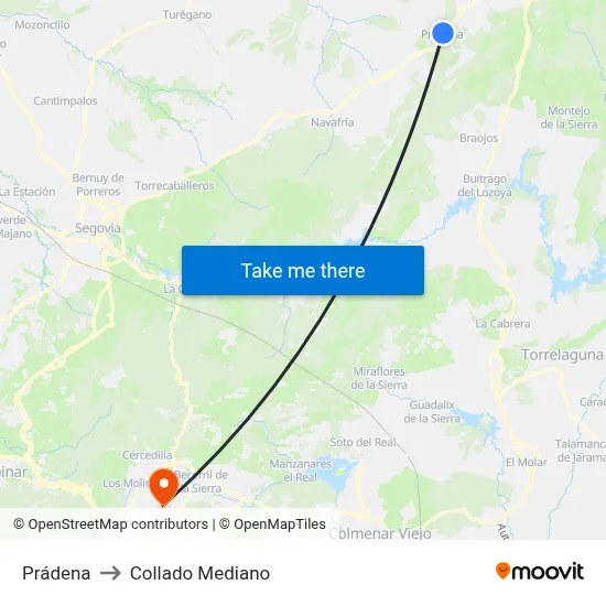 Prádena to Collado Mediano map