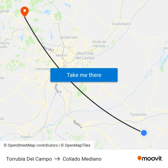 Torrubia Del Campo to Collado Mediano map