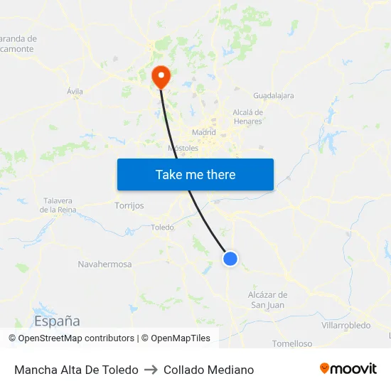 Mancha Alta De Toledo to Collado Mediano map