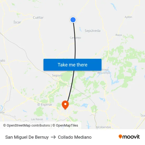 San Miguel De Bernuy to Collado Mediano map