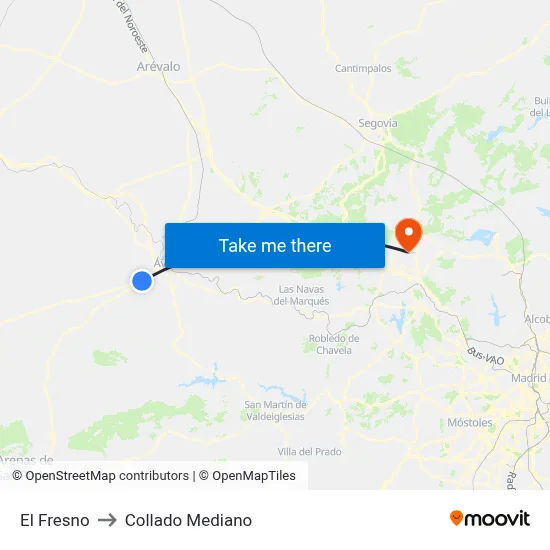 El Fresno to Collado Mediano map