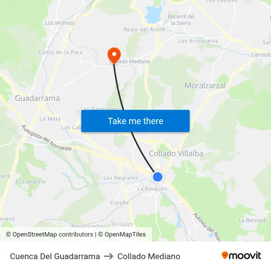 Cuenca Del Guadarrama to Collado Mediano map