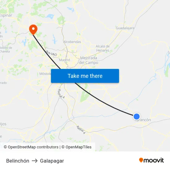 Belinchón to Galapagar map