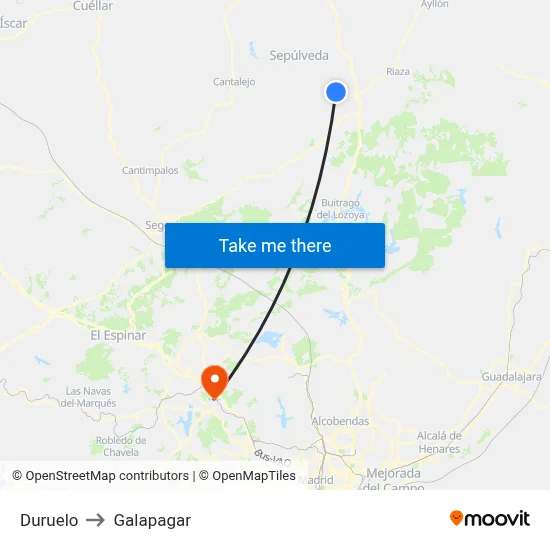 Duruelo to Galapagar map