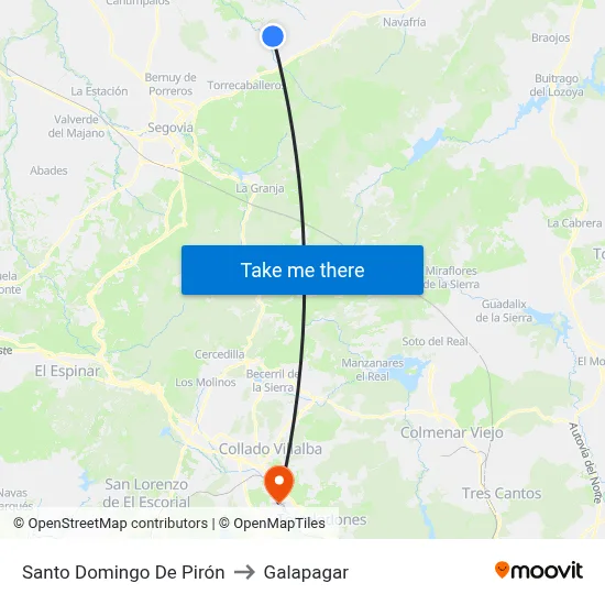 Santo Domingo De Pirón to Galapagar map
