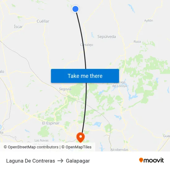 Laguna De Contreras to Galapagar map