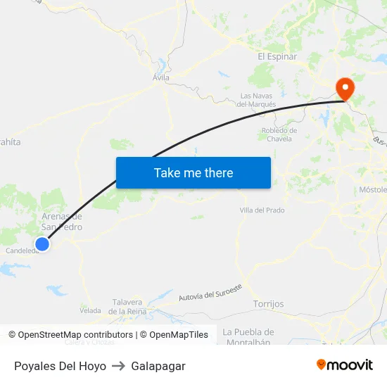 Poyales Del Hoyo to Galapagar map