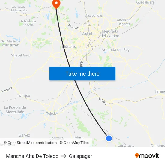 Mancha Alta De Toledo to Galapagar map