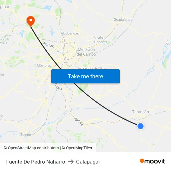Fuente De Pedro Naharro to Galapagar map