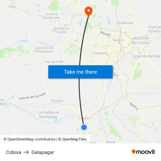 Cobisa to Galapagar map