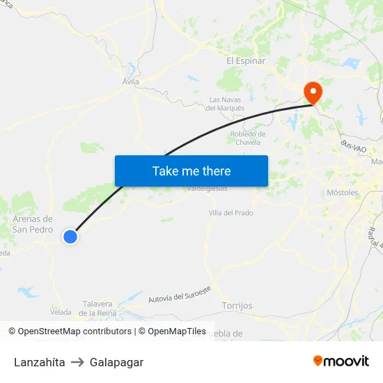 Lanzahíta to Galapagar map