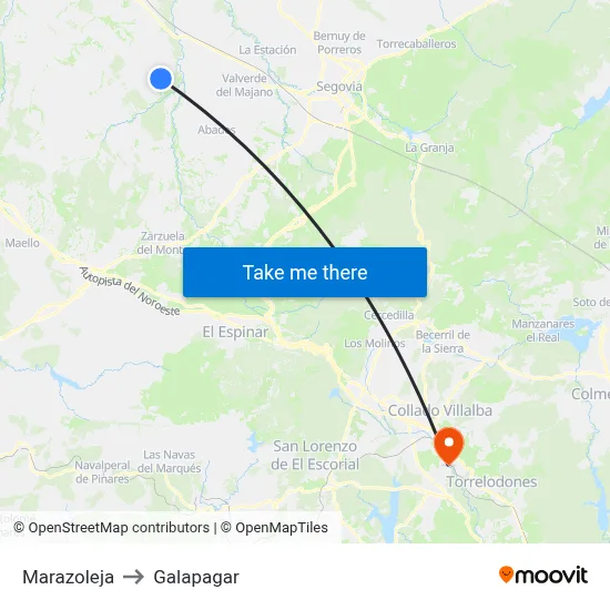 Marazoleja to Galapagar map