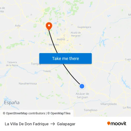 La Villa De Don Fadrique to Galapagar map