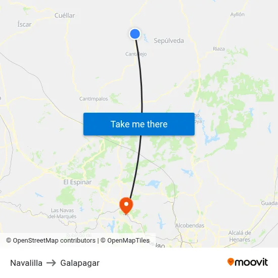 Navalilla to Galapagar map