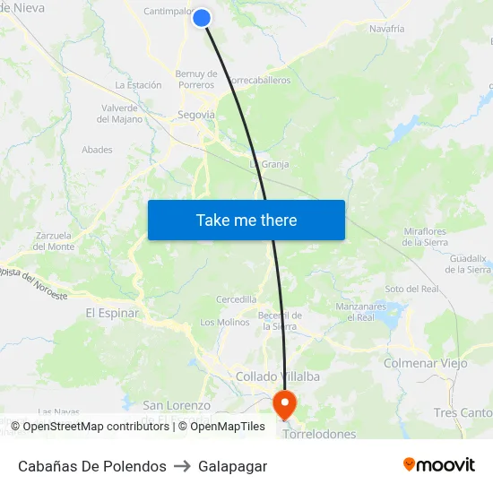 Cabañas De Polendos to Galapagar map