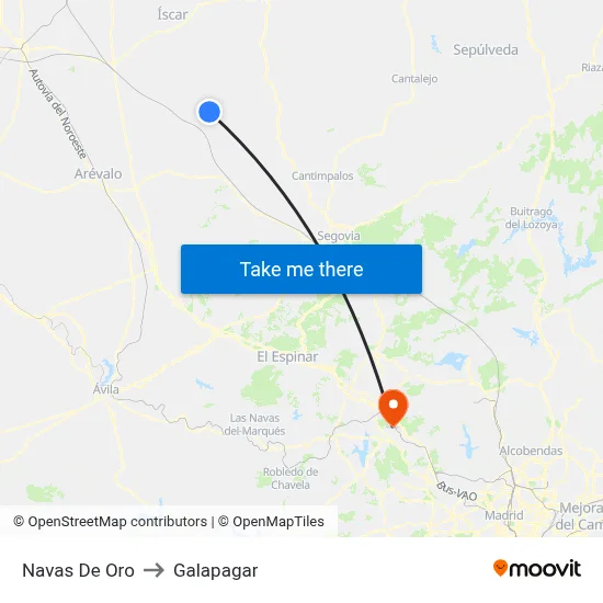 Navas De Oro to Galapagar map